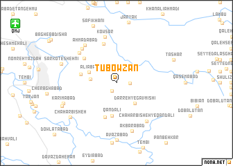 map of Tūbowzān