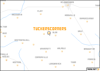 map of Tuckers Corners