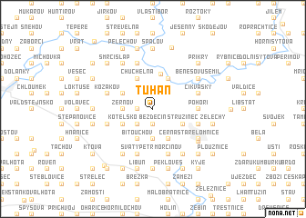 map of Tuhaň