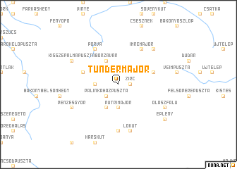 map of Tündérmajor