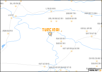 map of Turčinai