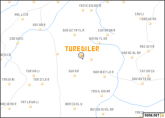 map of Türediler