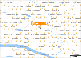 map of Turza Wielka