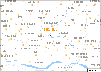 map of Tüskés