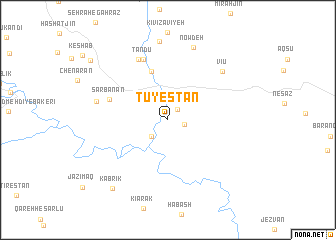 map of Ţūyestān