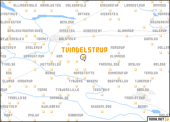 map of Tvindelstrup