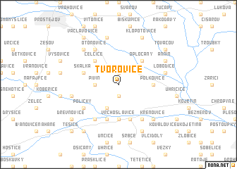 map of Tvorovice