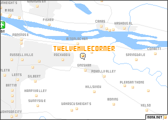 map of Twelvemile Corner