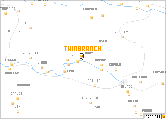 map of Twin Branch