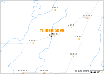 map of Twin Bridges