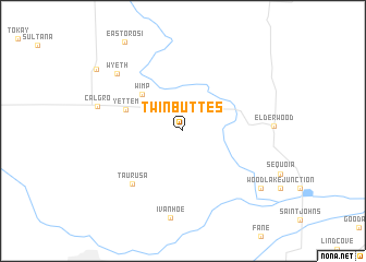 map of Twin Buttes