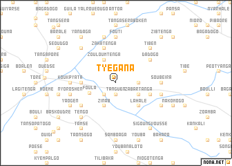 map of Tyégana