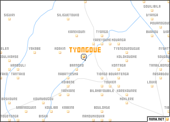 map of Tyongoué