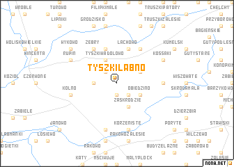 map of Tyszki-Łabno