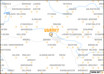 map of Udánky