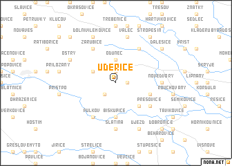 map of Udeřice