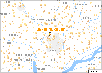 map of Udhawāl Kolān