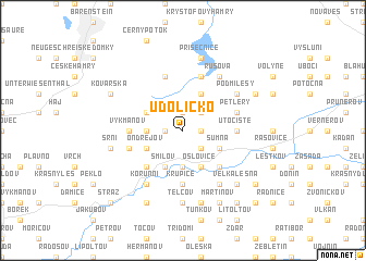 map of Údolíčko