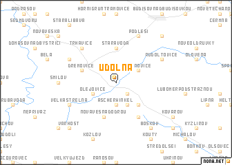 map of Údolná