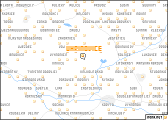 map of Uhřínovice