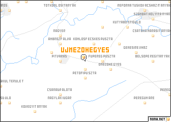 map of Újmezőhegyes