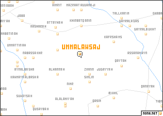 map of Umm al ‘Awsaj