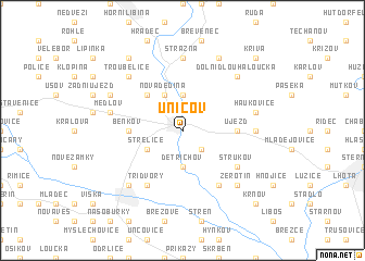 map of Uničov