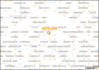 map of Uniejów