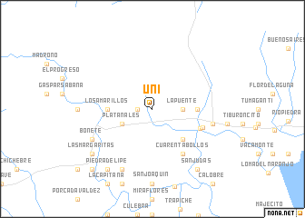 map of Uní