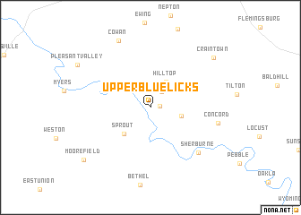 map of Upper Blue Licks
