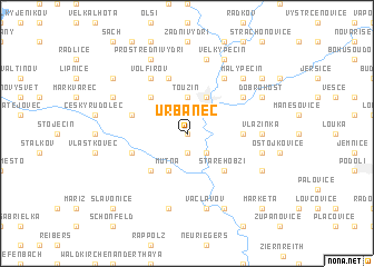 map of Urbaneč