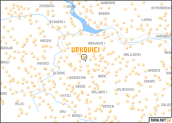 map of Urkovići