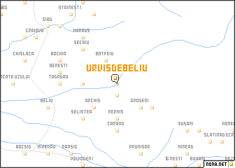 map of Urviş de Beliu