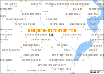 map of Ush Qanah at Taḩtānīyah