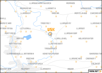 map of Usk