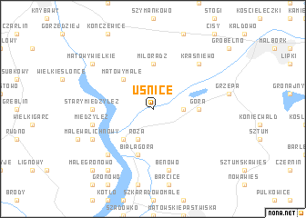 map of Uśnice