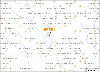 map of Ussel