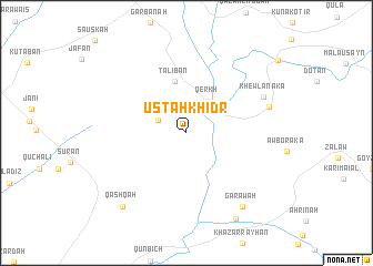 map of Ūsţah Khiḑr