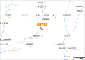 map of Ustés