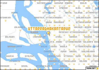 map of Uttar Rādhākāntapur