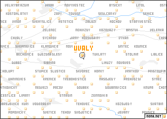 map of Úvaly