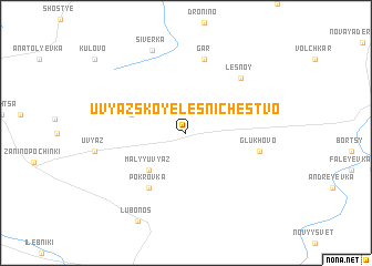 map of Uvyazskoye Lesnichestvo