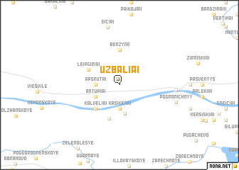 map of Užbaliai