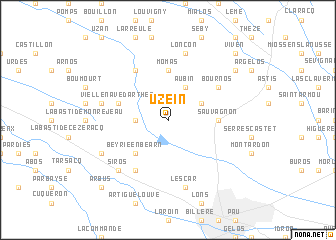 map of Uzein