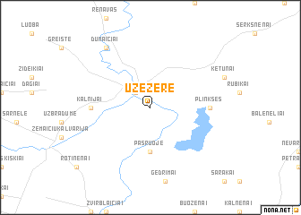 map of Užežerė