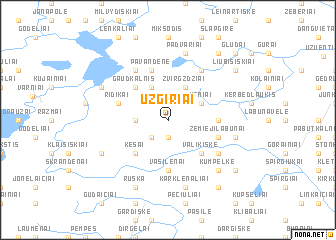map of Užgiriai