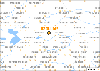 map of Užgludis