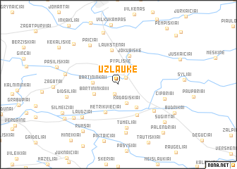 map of Užlaukė