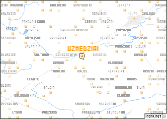 map of Užmedžiai