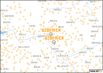 map of Uzovnica